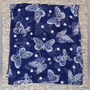 Anthropologie "Flights of Fancy" Oblong Butterflies Silk Scarf